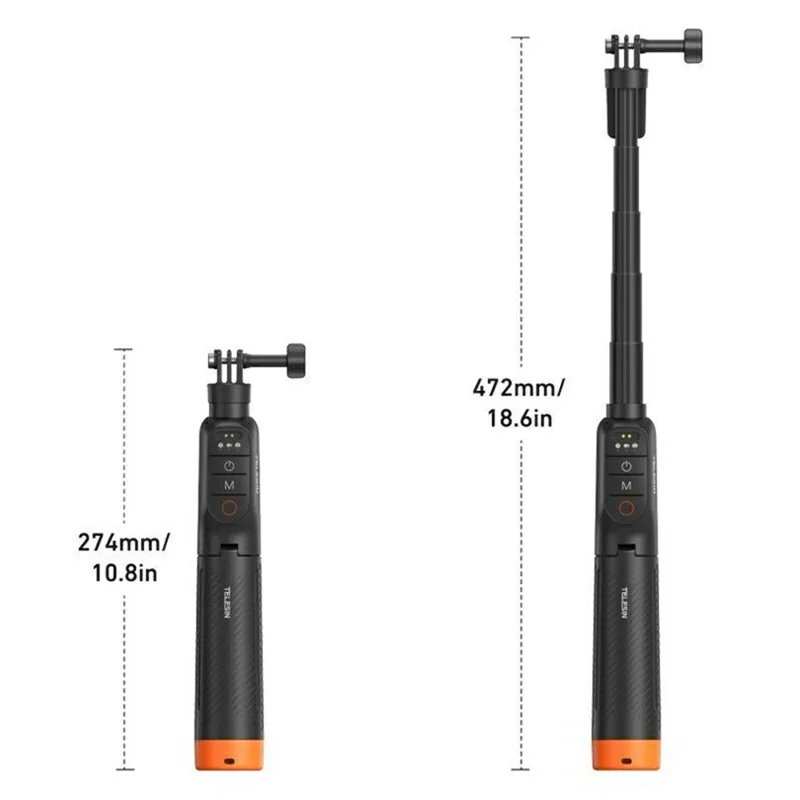 TELESIN S1-TSS-07 Floating Selfie Stick for GoPro MAX / 13 / 12 / 11 / 10 / 9 Underwater Photography Extendable Tripod with Bluetooth-compatible Remote