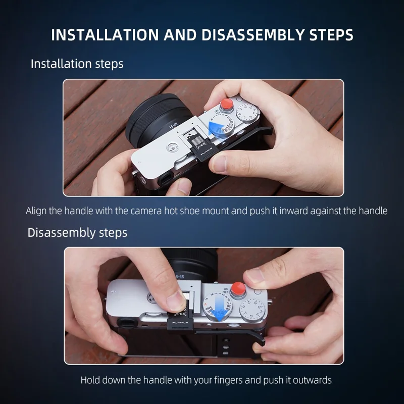 FLYMILE Thumb Grip for Fujifilm X-E5 Camera Thumbs Up Rest Hand Grip with Hot Shoe Cover - Silver