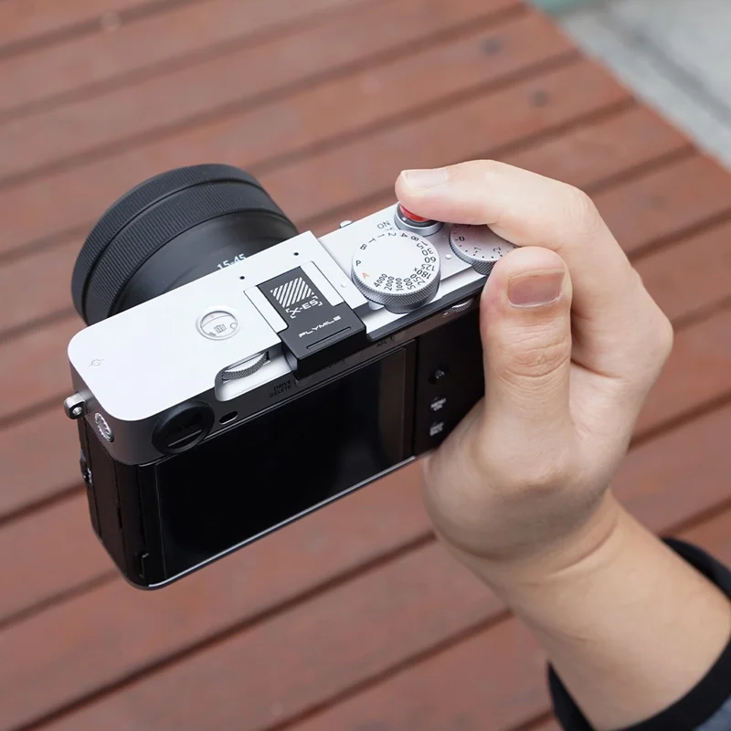 FLYMILE Thumb Grip for Fujifilm X-E5 Camera Thumbs Up Rest Hand Grip with Hot Shoe Cover - Silver