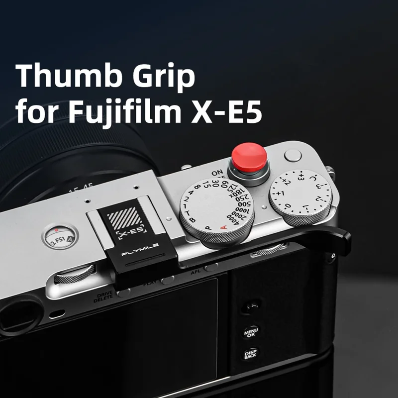 FLYMILE Thumb Grip for Fujifilm X-E5 Camera Thumbs Up Rest Hand Grip with Hot Shoe Cover - Silver