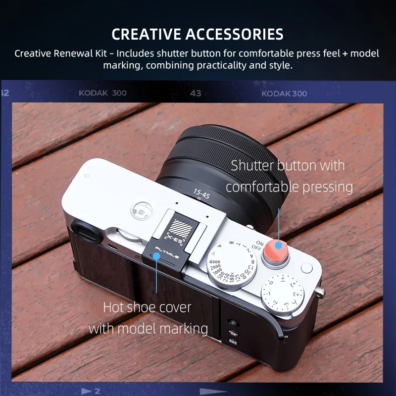 FLYMILE Thumb Grip for Fujifilm X-E5 Camera Thumbs Up Rest Hand Grip with Hot Shoe Cover - Silver