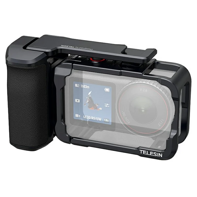 TELESIN For DJI Osmo Action 6 Street Photography Handle Kit Aluminum Alloy Quick-Release Camera Cage with TF Card Slot