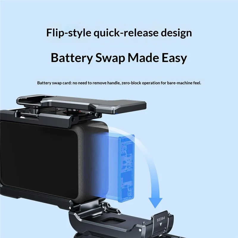 TELESIN For DJI Osmo Action 6 Street Photography Handle Kit Aluminum Alloy Quick-Release Camera Cage with TF Card Slot