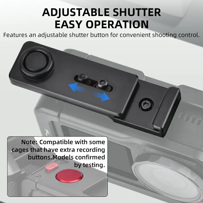 FLYMILE Pour DJI Osmo Action 3 / 4 / 5 Pro Cage Poignée à Déclencheur Poignée Magnétique à Démontage Rapide avec Bouton de Déclenchement Réglable