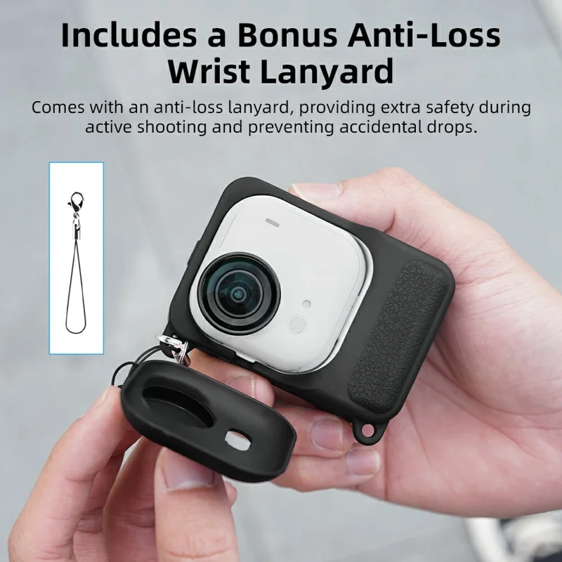 FLYMILE Capa de Silicone para Insta360 Go Ultra Capa Protetora com Proteção Total 360° Compatível com Sistema Magnético de Libertação Rápida