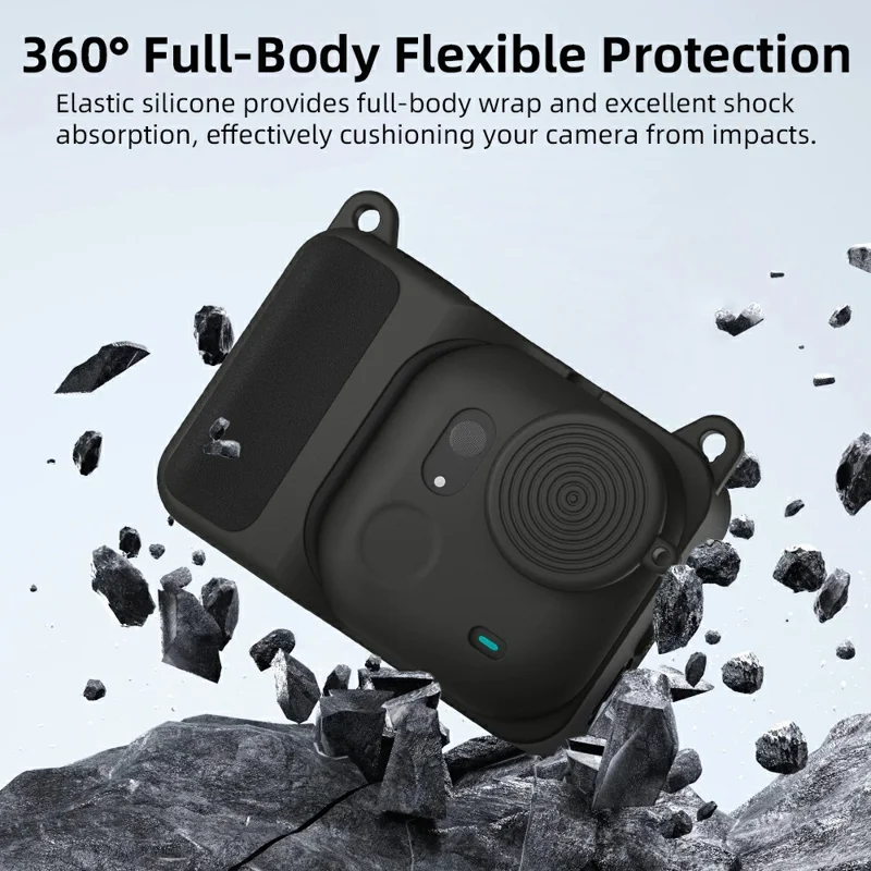 FLYMILE Capa de Silicone para Insta360 Go Ultra Capa Protetora com Proteção Total 360° Compatível com Sistema Magnético de Libertação Rápida