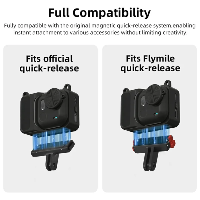 FLYMILE Capa de Silicone para Insta360 Go Ultra Capa Protetora com Proteção Total 360° Compatível com Sistema Magnético de Libertação Rápida