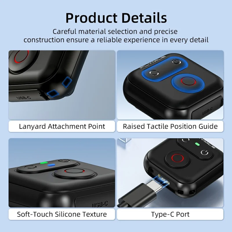 FLYMILE Wireless Controller Wrist Strap for Insta360  /  GoPro  /  Phone Bluetooth-compatible Remote Control