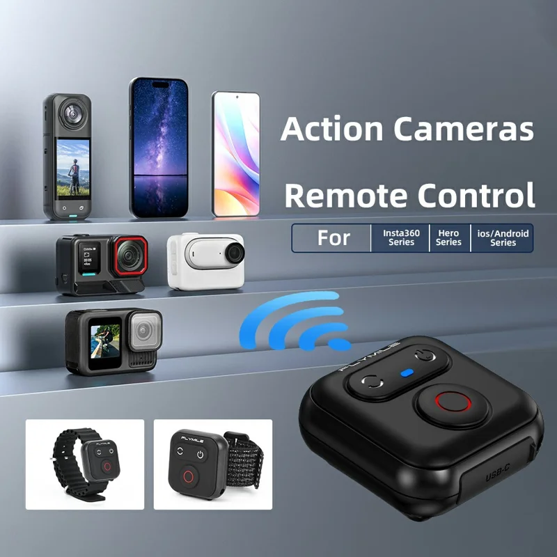 FLYMILE Wireless Controller Wrist Strap for Insta360  /  GoPro  /  Phone Bluetooth-compatible Remote Control