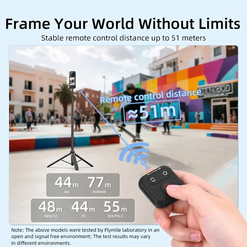 FLYMILE Wireless Controller Wrist Strap for Insta360  /  GoPro  /  Phone Bluetooth-compatible Remote Control