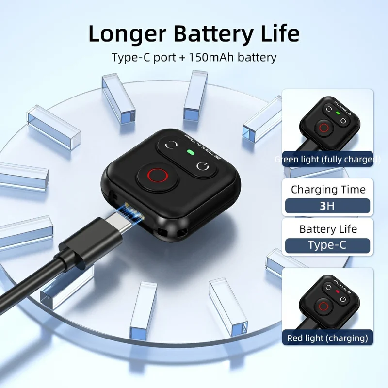 FLYMILE Wireless Controller Wrist Strap for Insta360  /  GoPro  /  Phone Bluetooth-compatible Remote Control