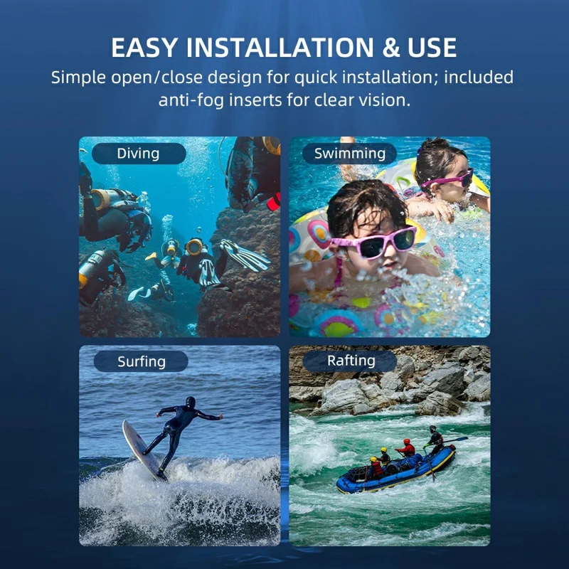 For DJI Osmo Action 6 60m Depth Camera Waterproof Case Transparent PC + Tempered Glass Anti Fog Underwater Housing