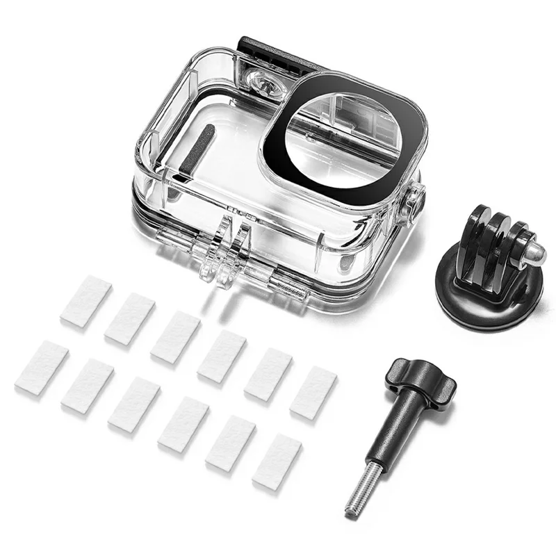 For DJI Osmo Action 6 60m Depth Camera Waterproof Case Transparent PC + Tempered Glass Anti Fog Underwater Housing