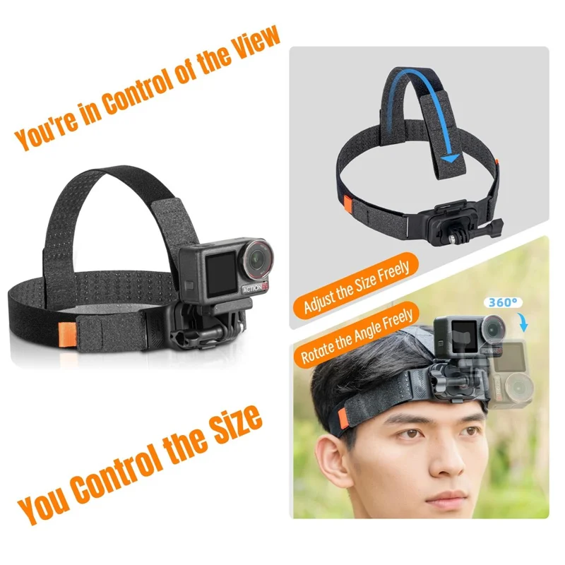 Supporto per Cinghia per la Testa STARTRC, Supporto Magnetico con Rilascio Rapido per Fotocamera Sportiva per Riprese in Prima Persona