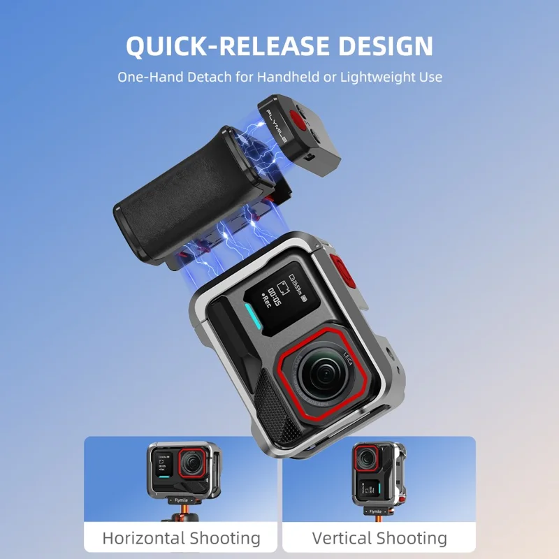 Kit de Punho de Rua Bluetooth FLYMILE para Insta360 Ace Pro 2 / Ace Pro / X5, Punho Ergonómico com Libertação Rápida