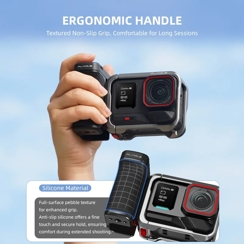 Kit de Punho de Rua Bluetooth FLYMILE para Insta360 Ace Pro 2 / Ace Pro / X5, Punho Ergonómico com Libertação Rápida