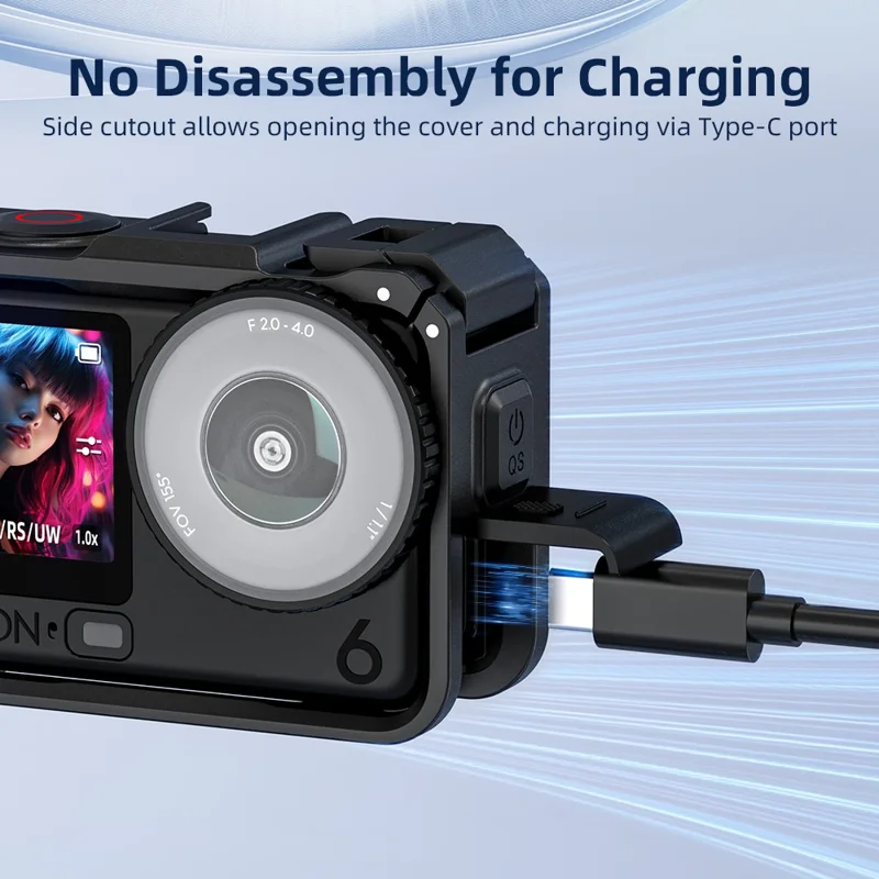 FLYMILE For DJI Osmo Action 6 Rabbit Cage Magnetic Quick Release Plastic Camera Protective Frame