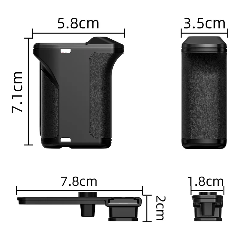 FLYMILE til DJI Osmo Action 6 Plastik Street Photography Håndtagssæt med Hurtigløsningssokkel Justérbar Udløser - Sort