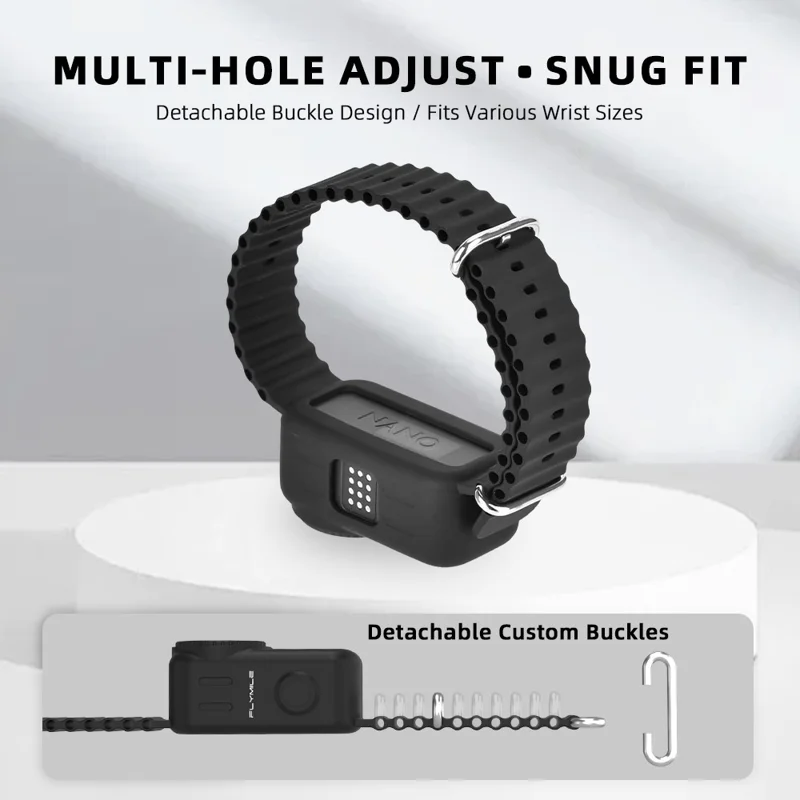 FLYMILE voor DJI Osmo Nano uitbreidingsband Verstelbare siliconen polsband - Zwart