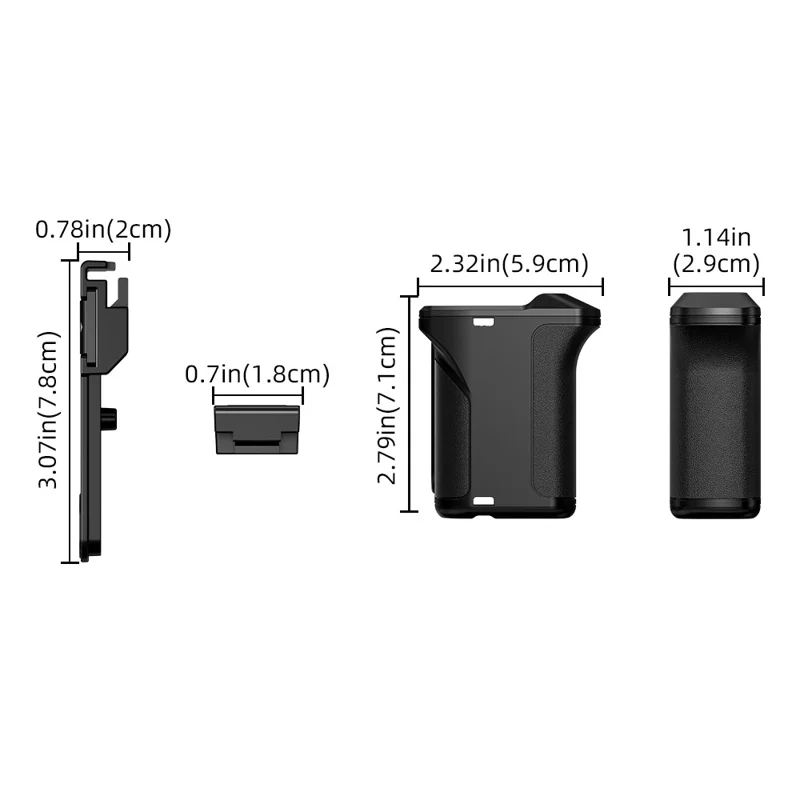 Poignée FLYMILE pour caméra DJI Osmo Action 5 Pro / 4 / 3, poignée magnétique à dégagement rapide pour photographie de rue - Noir