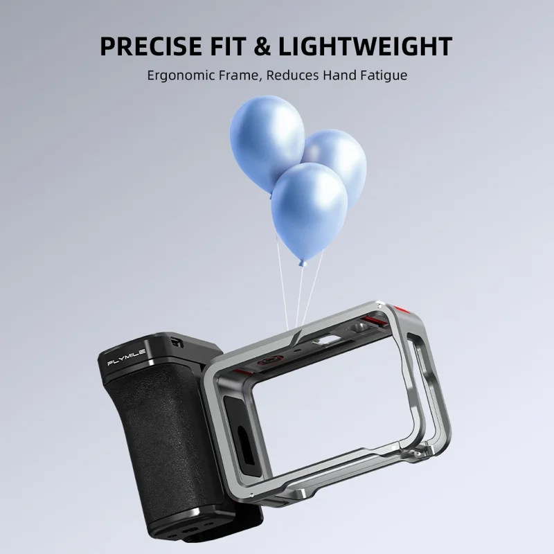 Kit de Empunhadura FLYMILE para Fotografia para DJI Osmo Action 5 Pro / 4 / 3, Suporte de Punho de Rua com Bluetooth - Preto