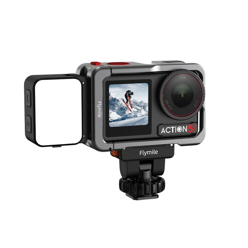 FLYMILE For DJI Osmo Action 5 Pro / 4 / 3 Magnetic Quick Release Cold Shoe Mount Adapter Camera Gimbal Base - Black