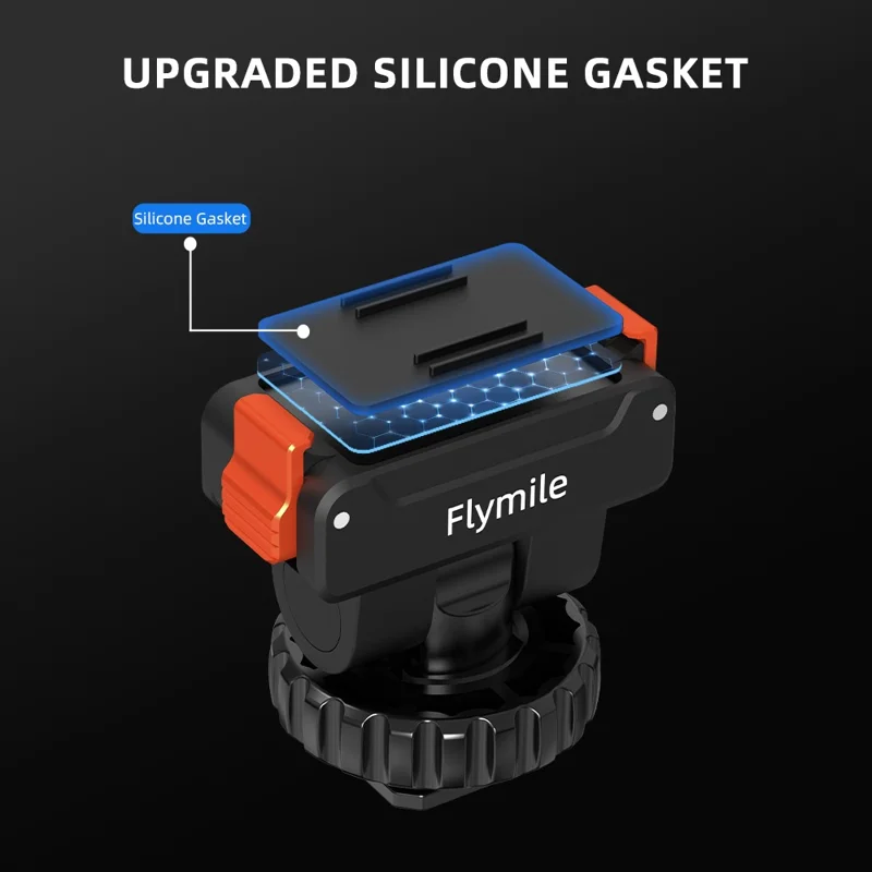 FLYMILE For DJI Osmo Action 5 Pro / 4 / 3 Magnetic Quick Release Cold Shoe Mount Adapter Camera Gimbal Base - Black