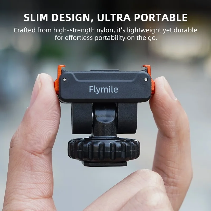 FLYMILE For DJI Osmo Action 5 Pro / 4 / 3 Magnetic Quick Release Cold Shoe Mount Adapter Camera Gimbal Base - Black