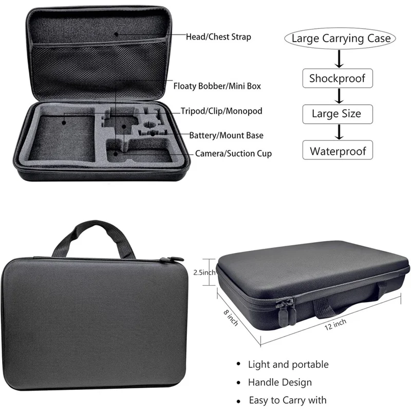 55-in-1-Kamera-Montagezubehör-Set für DJI Osmo Action 5 Pro / 4 / 3 mit wasserdichtem Gehäuse und Filter-Set