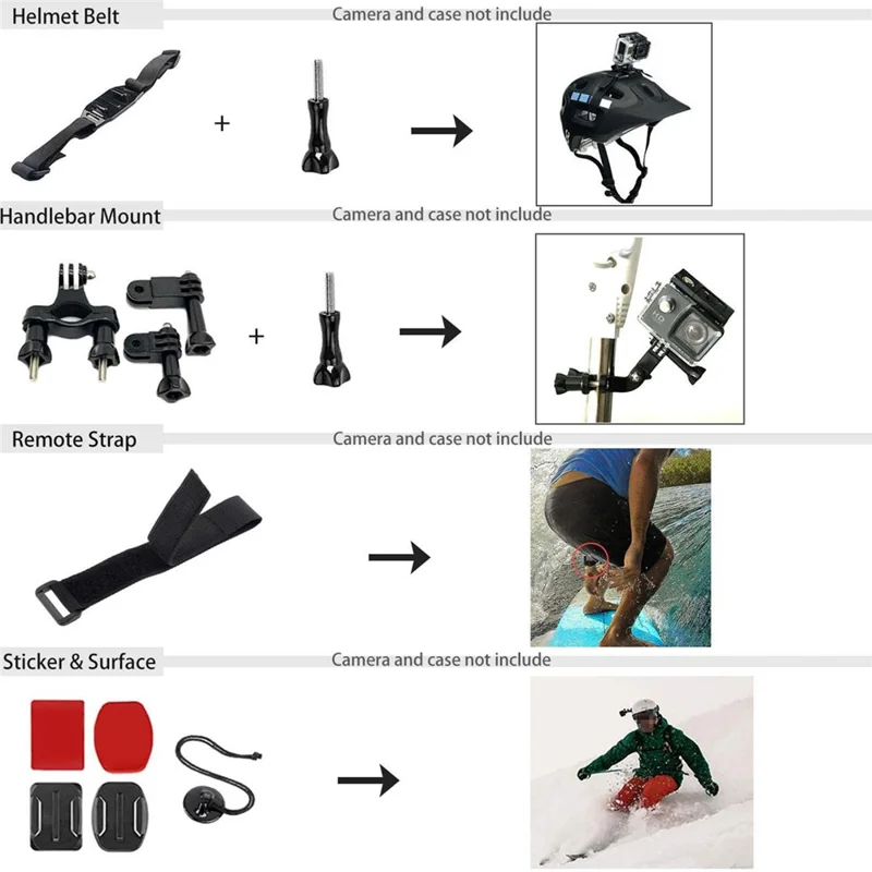 55-in-1-Kamera-Montagezubehör-Set für DJI Osmo Action 5 Pro / 4 / 3 mit wasserdichtem Gehäuse und Filter-Set