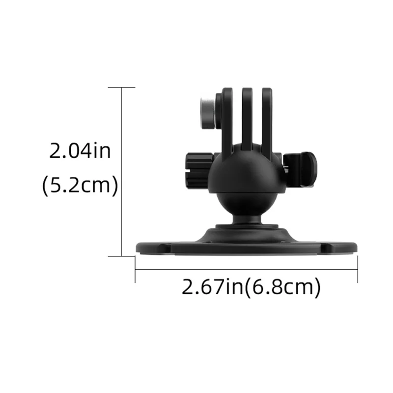FLYMILE Action Camera Ball Head Sticky Mount 360 Degree Flexible Adjustment for Two Claw Interface Cameras - Black