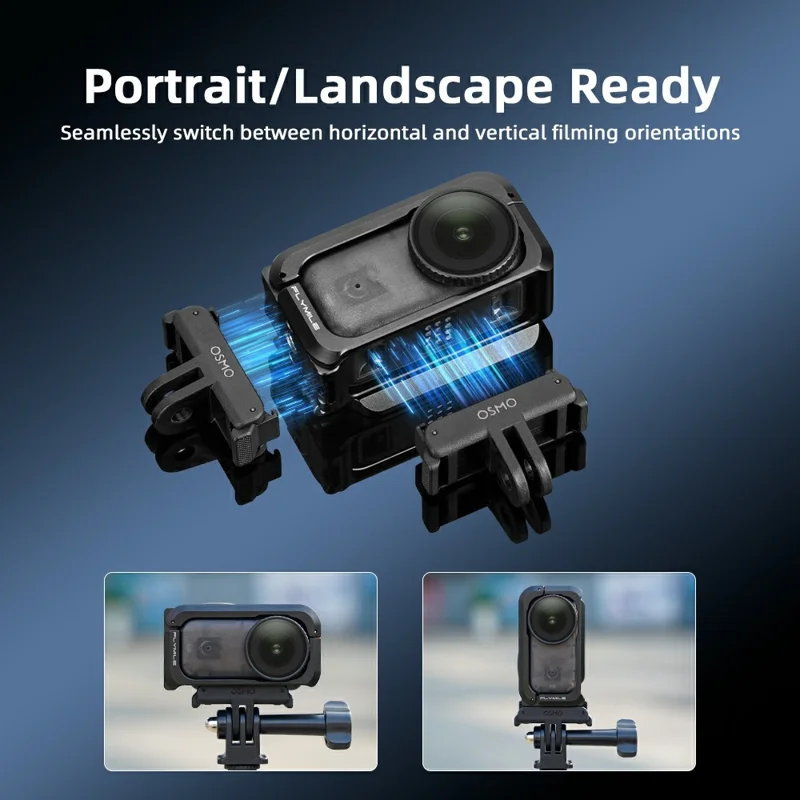 FLYMILE For DJI Osmo Nano Magnetic Expansion Mount Aluminum Alloy Frame Camera Accessory - Black