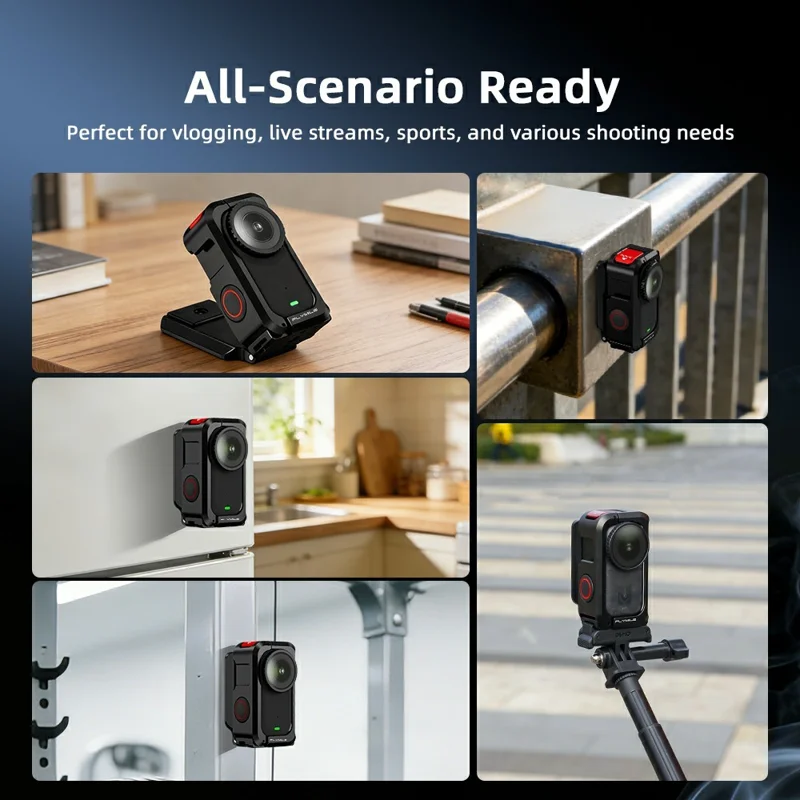 FLYMILE For DJI Osmo Nano Magnetic Expansion Mount Aluminum Alloy Frame Camera Accessory - Black