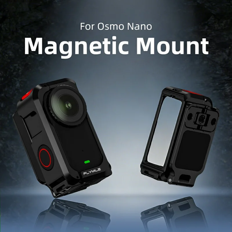FLYMILE For DJI Osmo Nano Magnetic Expansion Mount Aluminum Alloy Frame Camera Accessory - Black