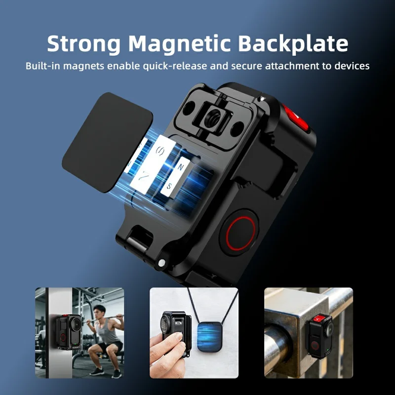 FLYMILE For DJI Osmo Nano Magnetic Expansion Mount Aluminum Alloy Frame Camera Accessory - Black