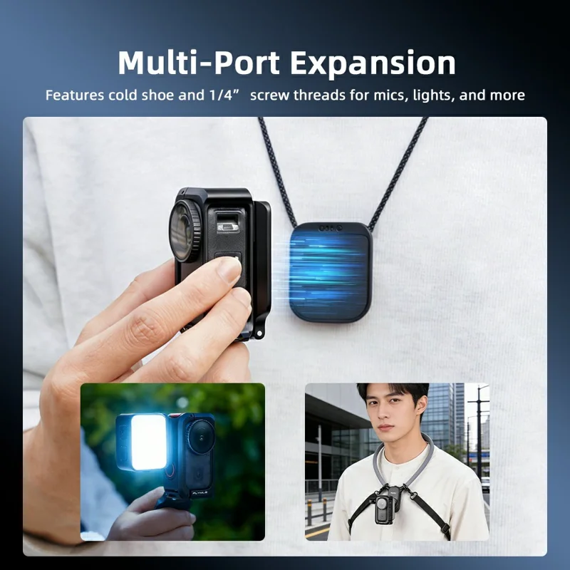 FLYMILE For DJI Osmo Nano Magnetic Expansion Mount Aluminum Alloy Frame Camera Accessory - Black