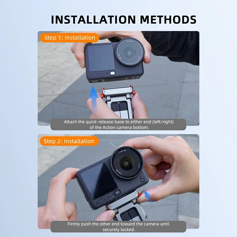 FLYMILE For DJI Osmo Action 6 / Nano Action Camera Quick Release Tripod Magnetic Folding Stand