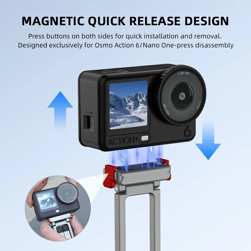FLYMILE For DJI Osmo Action 6 / Nano Action Camera Quick Release Tripod Magnetic Folding Stand