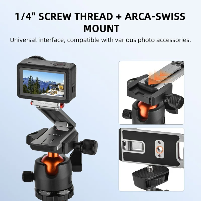 FLYMILE For DJI Osmo Action 6 / Nano Action Camera Quick Release Tripod Magnetic Folding Stand