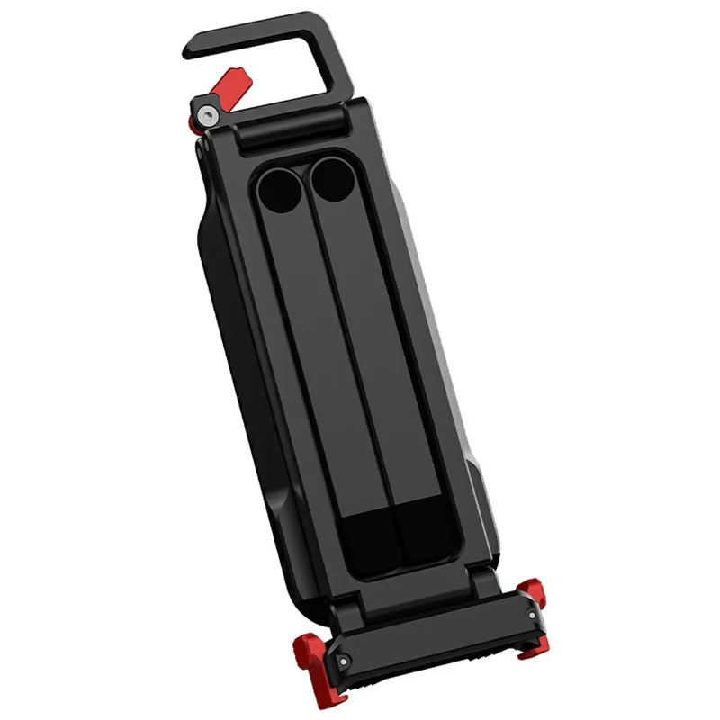 FLYMILE metallisk snabbkopplingsstativ för DJI Osmo Action 5 Pro / 4 / 3 magnetiskt vikbart stativ med karbinhake - Svart