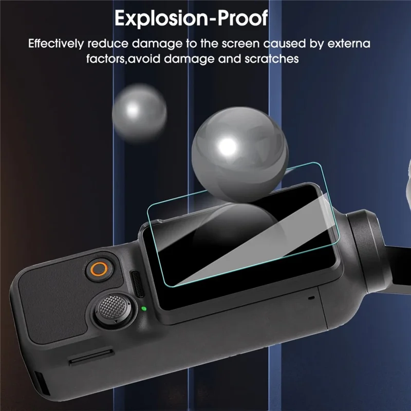 3Pcs For DJI Osmo Pocket 3 Camera Screen Protectors Tempered Glass 9H Hardness Camera Films - Transparent
