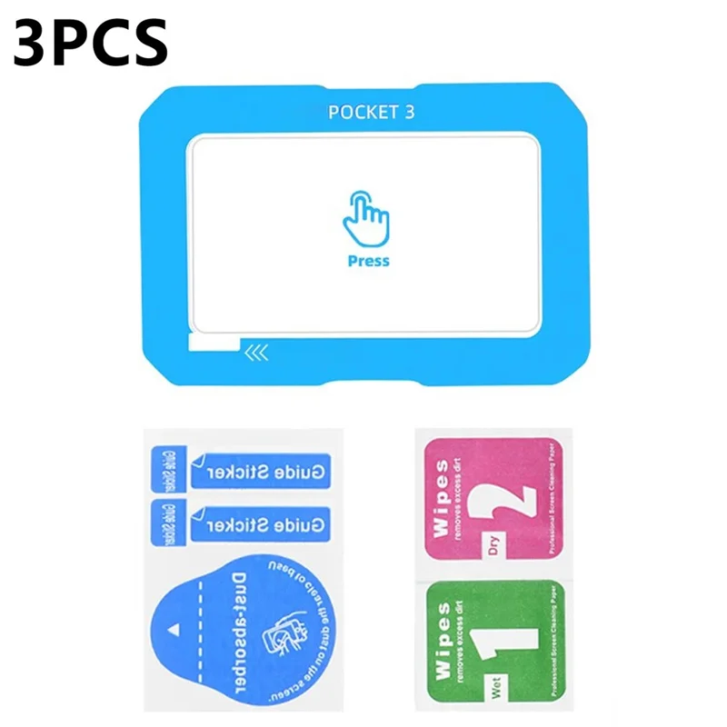 3Pcs For DJI Osmo Pocket 3 Camera Screen Protectors Tempered Glass 9H Hardness Camera Films - Transparent
