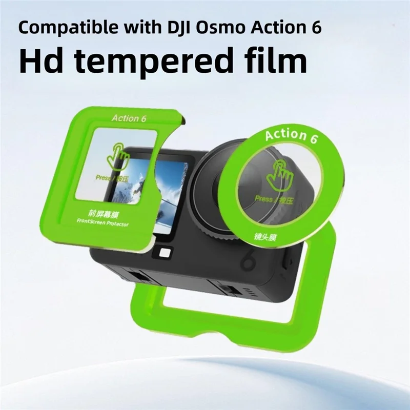 For DJI Osmo Action 6 Home Screen Film + Front Screen Film + Lens Protector Tempered Glass Camera Film Set - Transparent