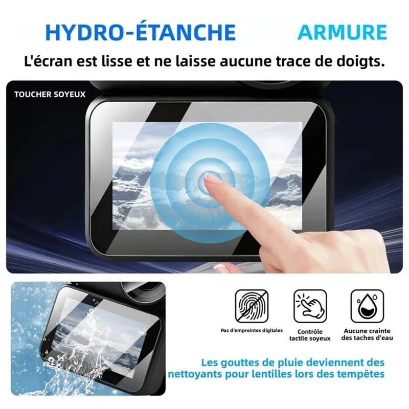 3 Sets For DJI Osmo Nano Tempered Glass Screen Film + Soft PE Lens Protector Camera Film Set - Transparent