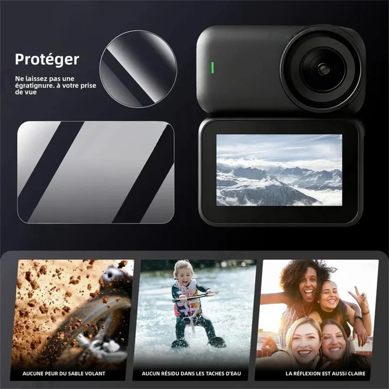 3 Sets For DJI Osmo Nano Tempered Glass Screen Film + Soft PE Lens Protector Camera Film Set - Transparent