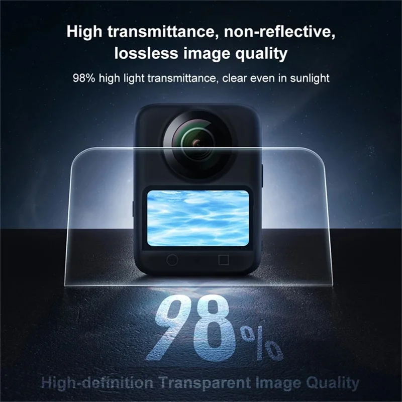 2Pcs For DJI Osmo 360 Tempered Glass Screen Protector HD Clear 9H Hardness Camera Film - Transparent