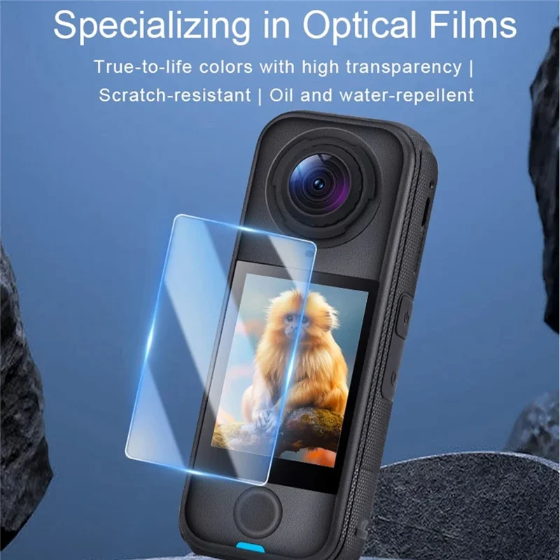 3Pcs For Insta360 X4 Air Tempered Glass Screen Protector HD Clear 9H Hardness Camera Film - Transparent