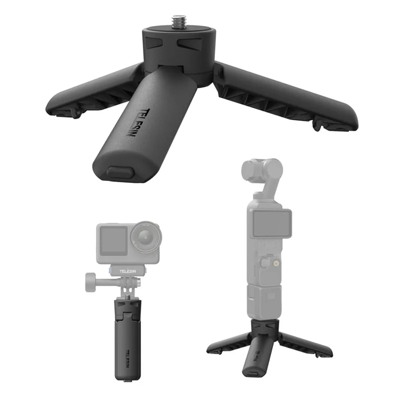 TELESIN S3-EAK-06 For DJI DJI Osmo Pocket 3 Mini Tripod Quick Release Action Camera Desktop Stand Holder - Black