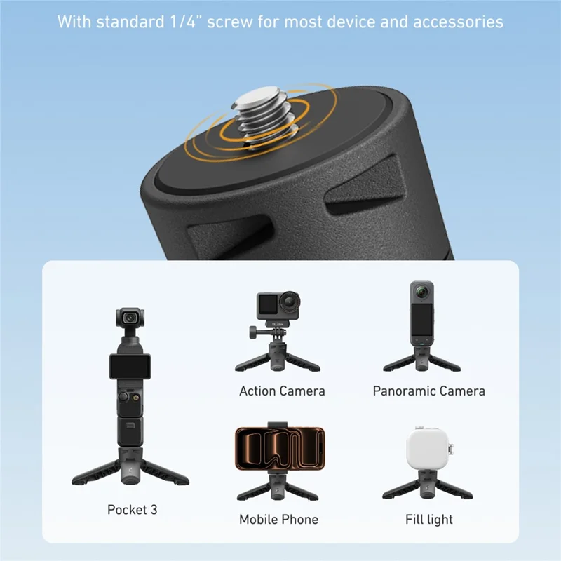 TELESIN S3-EAK-06 For DJI DJI Osmo Pocket 3 Mini Tripod Quick Release Action Camera Desktop Stand Holder - Black