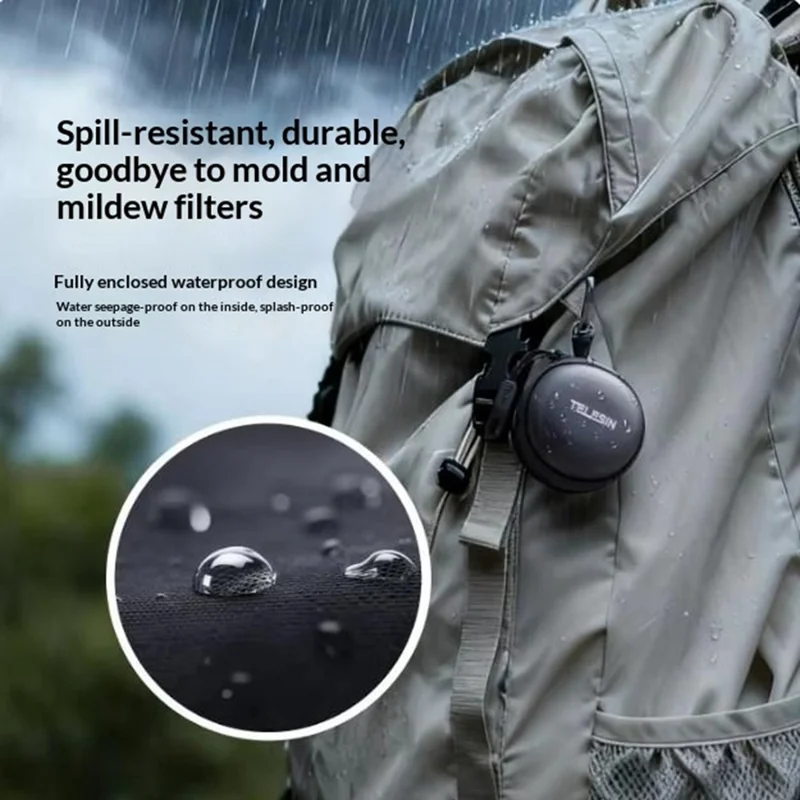 TELESIN S6-PRC-17 Étui de Stockage pour Filtres de Caméra d'Action à 6 Emplacements pour DJI Osmo Action 6 / 5 Pro / 4 / 3 Boîte de Transport pour Filtres - Noir